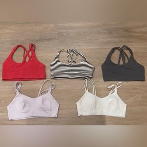 Striped and white sports bra